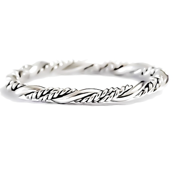 Moodtherapy Jewelry - (2-13) 925 Sterling Silver Heavy Twisted Woven Celtic Style Wire Band Ring